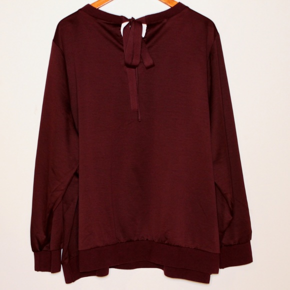 NWT Lane Bryant Burgundy Blouse Plus 26 28 - Picture 3 of 4